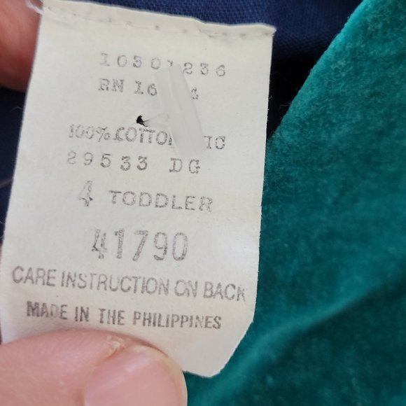 Vintage Boys Romper Suit Velvet One Piece Boy Zippered Sleeveless Blue Green 4T - Picture 4 of 10